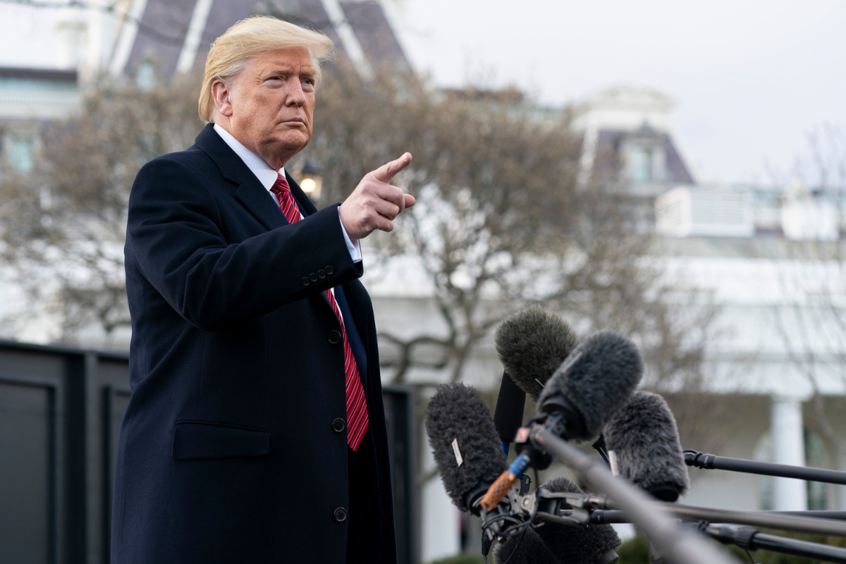 President Donald Trump during a press conference.