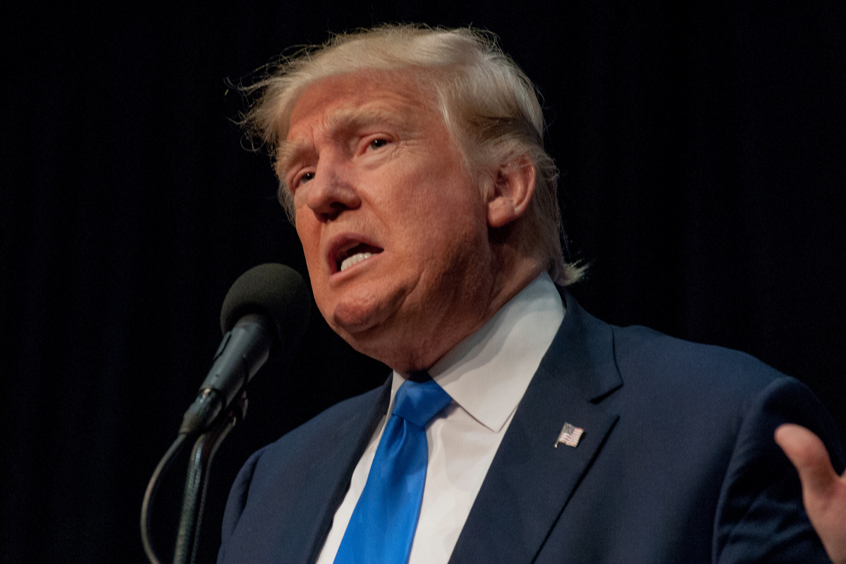 President Donald Trump speaking at an event.