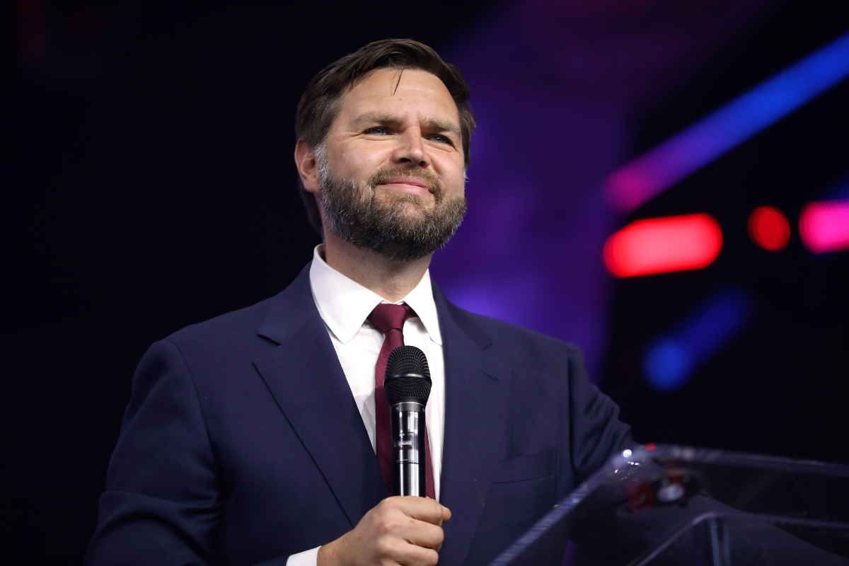 JD Vance speaking at an event.