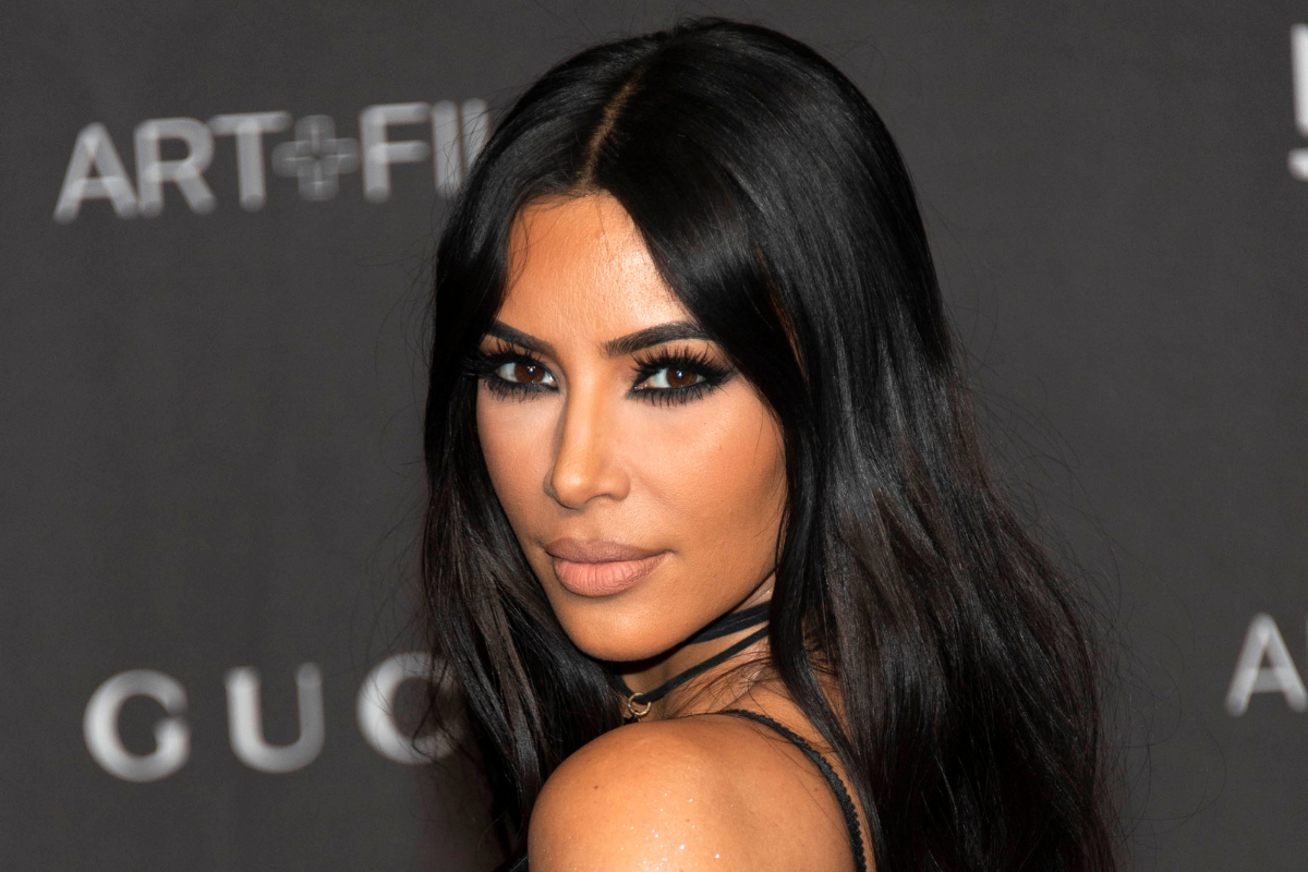 Kim Kardashian on a red carpet.