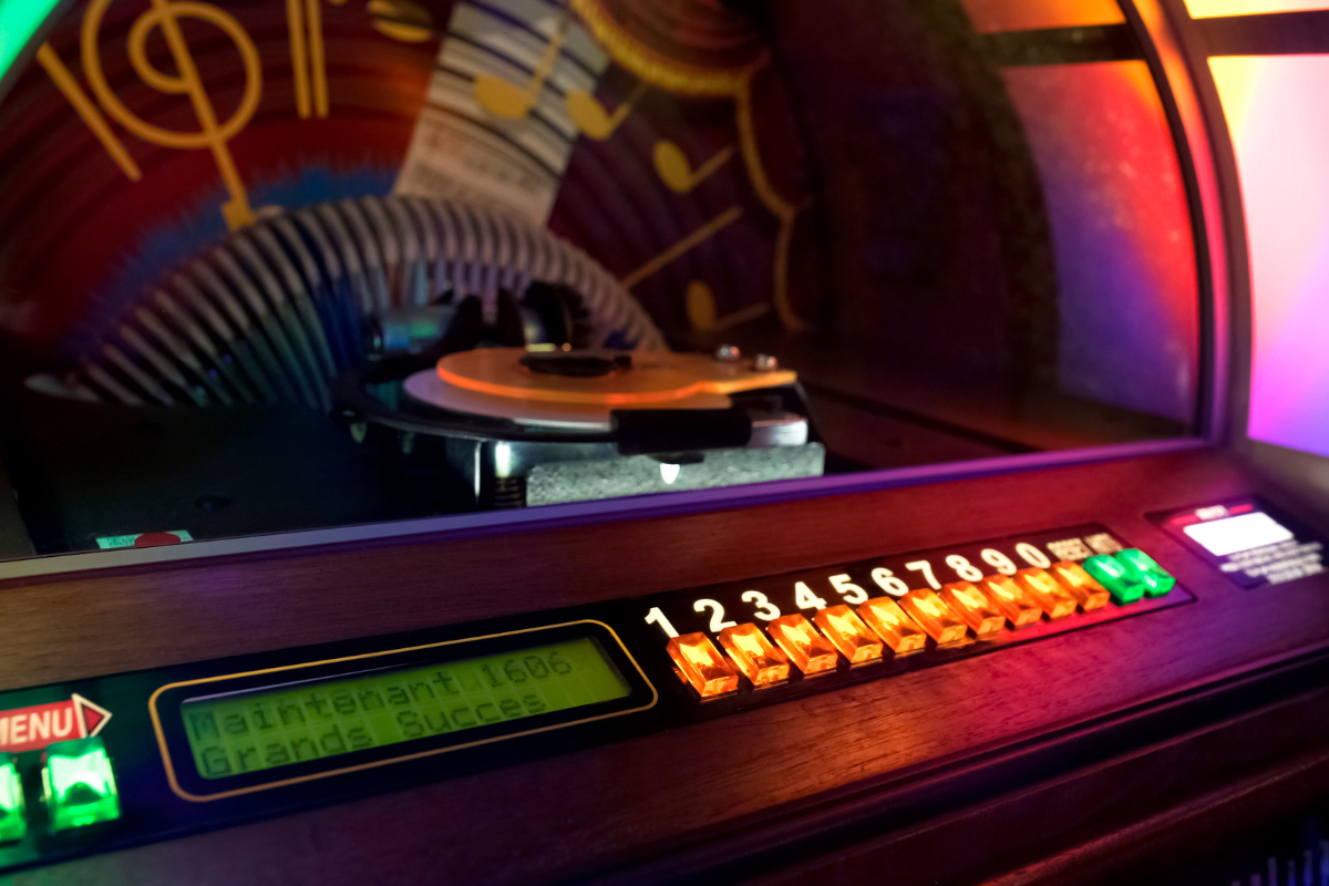 A close up image of a jukebox.