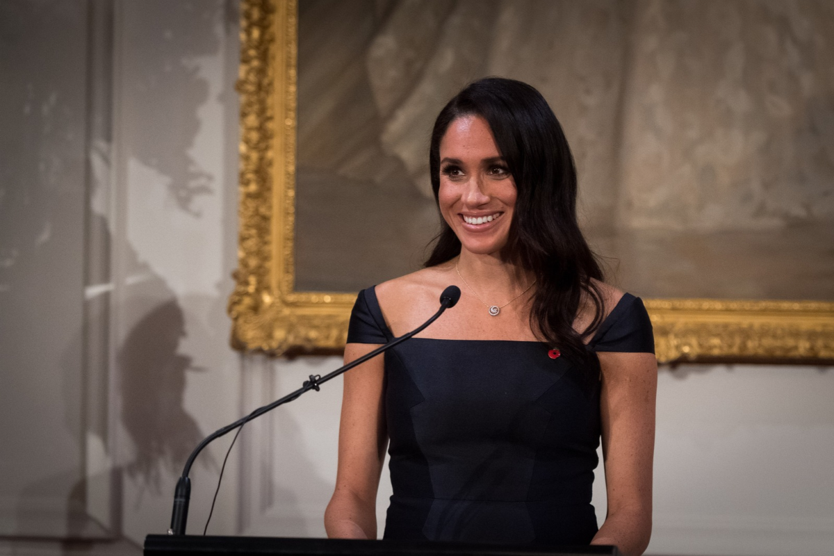 Meghan Markle photographed speaking at an event.